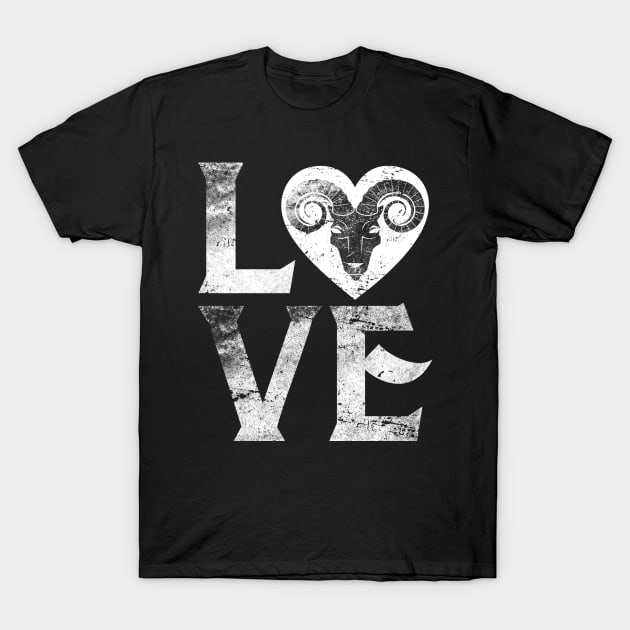 Love Heart Aries Personality Horoscope Zodiac April T-Shirt by roarr